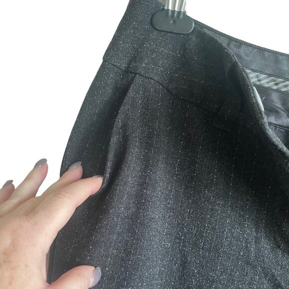 Chicos Women Pants 8 Smokey‎ Gray Straight Leg Pin Stripe Dot Classic Officewear - Picture 7 of 11